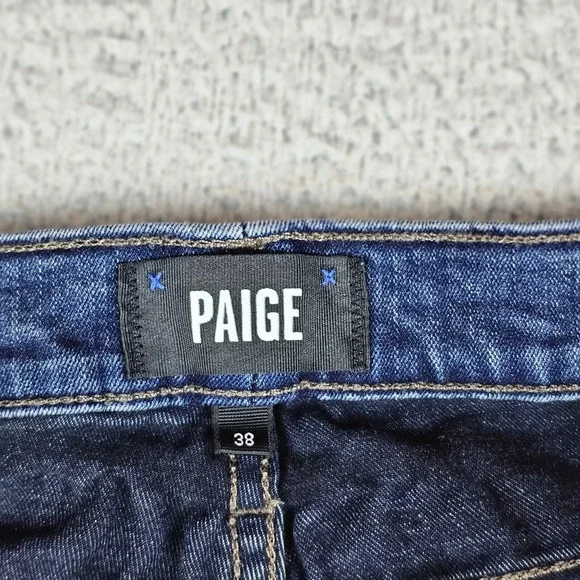 Paige Jeans Mens 38 (37x30) Blue Federal Straight Leg Stretch Casual Medium Wash - Picture 6 of 16